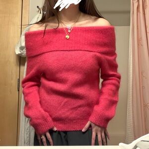 Sezane Wool Off-Shoulder Sweater